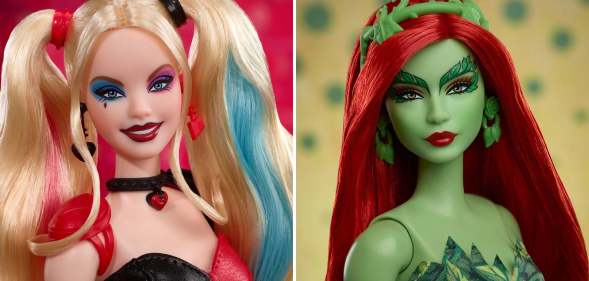 Barbie dolls of Harley Quinn and Poison Ivy (Mattel Creations)