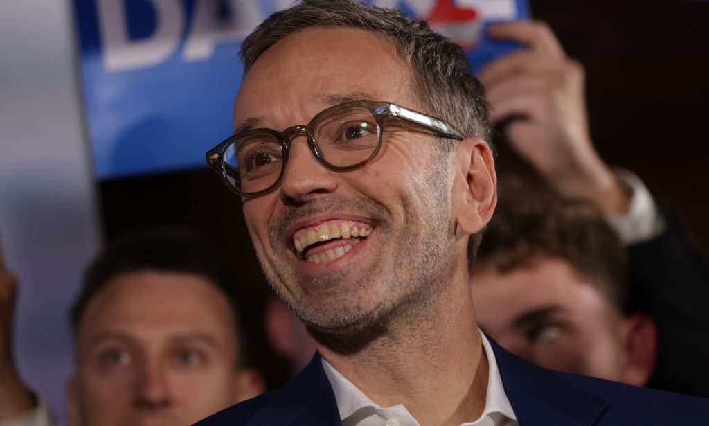 Herbert Kickl, leader of the Austria Freedom Party, smiling.