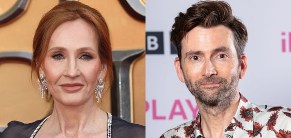 JK Rowling (left) and David Tennant (right) at separate red carpet events