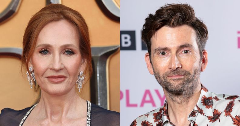 JK Rowling (left) and David Tennant (right) at separate red carpet events