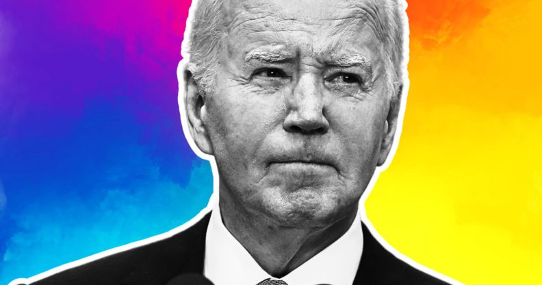 An edited image of US president Joe Biden.