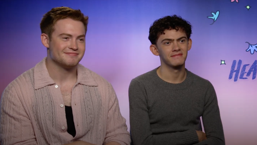 Kit Connor (left) and Joe Locke (right) spoke to PinkNews ahead of Heartstopper season three. (Netflix/PinkNews)