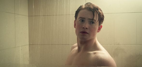 Kit Connor as Nick Nelson in Heartstopper season three's iconic shower scene.