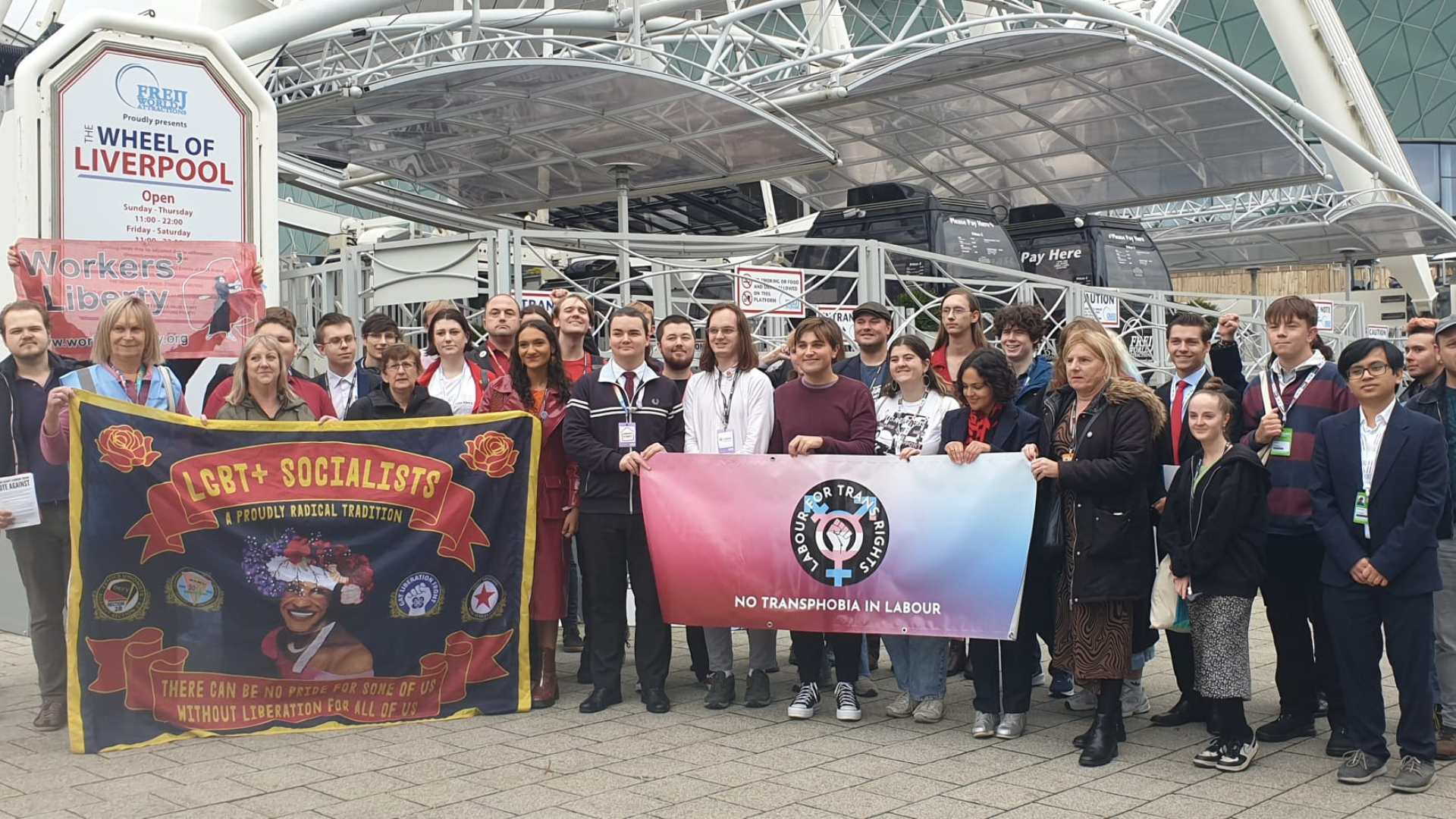 Trans activists hold rally at Labour Party conference