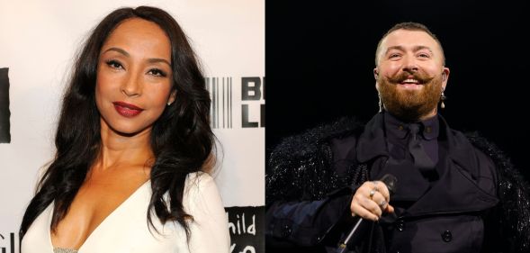 Two separate photos of singers Sade (left) and Sam Smith (right)