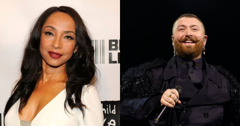 Two separate photos of singers Sade (left) and Sam Smith (right)