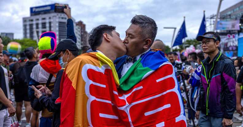 A gay couple in Taiwan