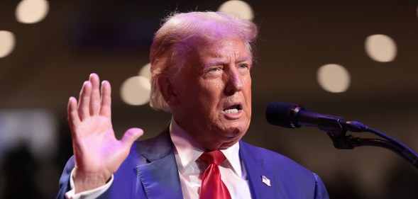 Republican presidential nominee, former U.S. President Donald Trump, speaks during a campaign rally