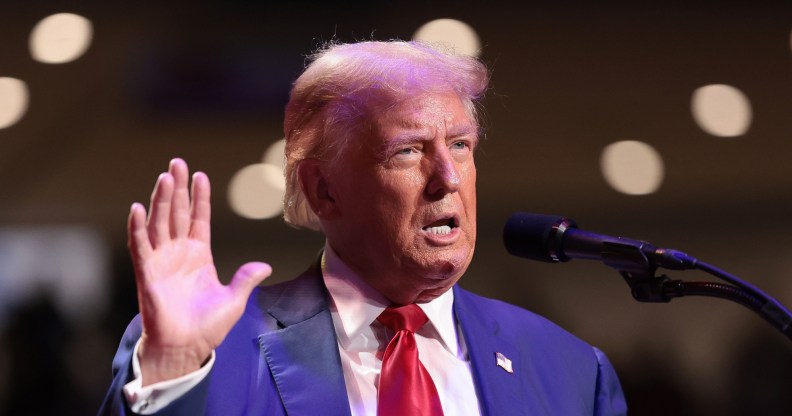 Republican presidential nominee, former U.S. President Donald Trump, speaks during a campaign rally