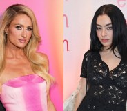 Split photo of Paris Hilton and Charli XCX