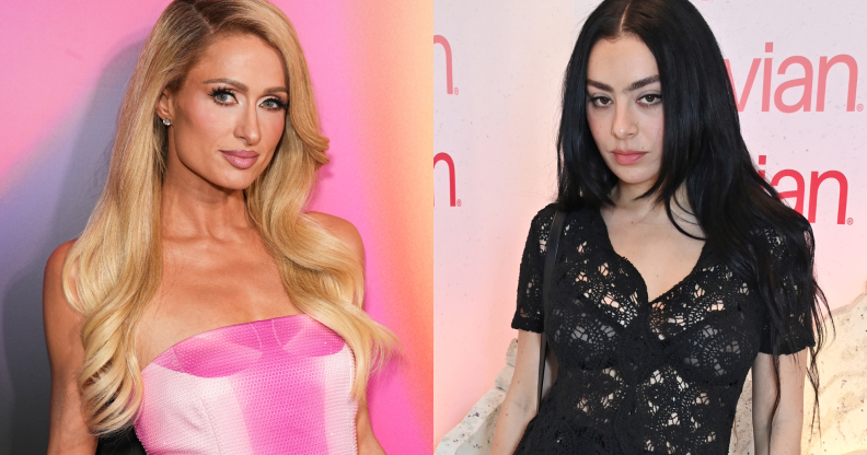 Split photo of Paris Hilton and Charli XCX