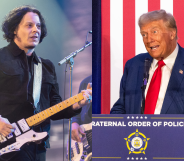 Split photo of Jack White and Donald Trump.