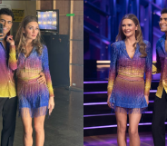 Split photos of Anna Delvey and Ezra Sosa on Dancing with the Stars.