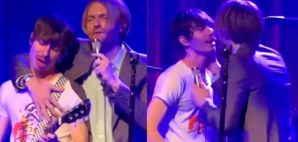 Billie Eilish's brother Finneas kisses his male guitarist on stage