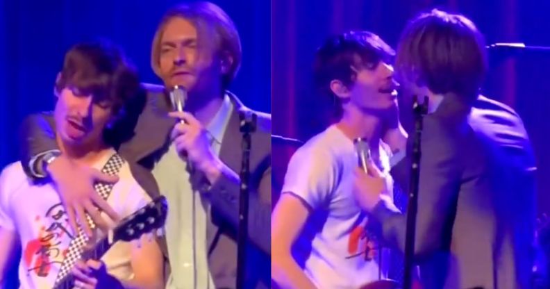 Billie Eilish's brother Finneas kisses his male guitarist on stage