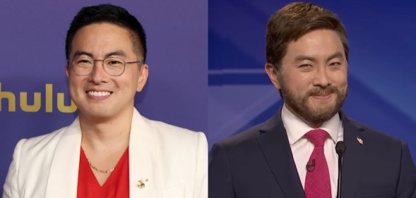 Bowen Yang attends the 76th Primetime Emmy Awards and Yang as JD Vance on SNL