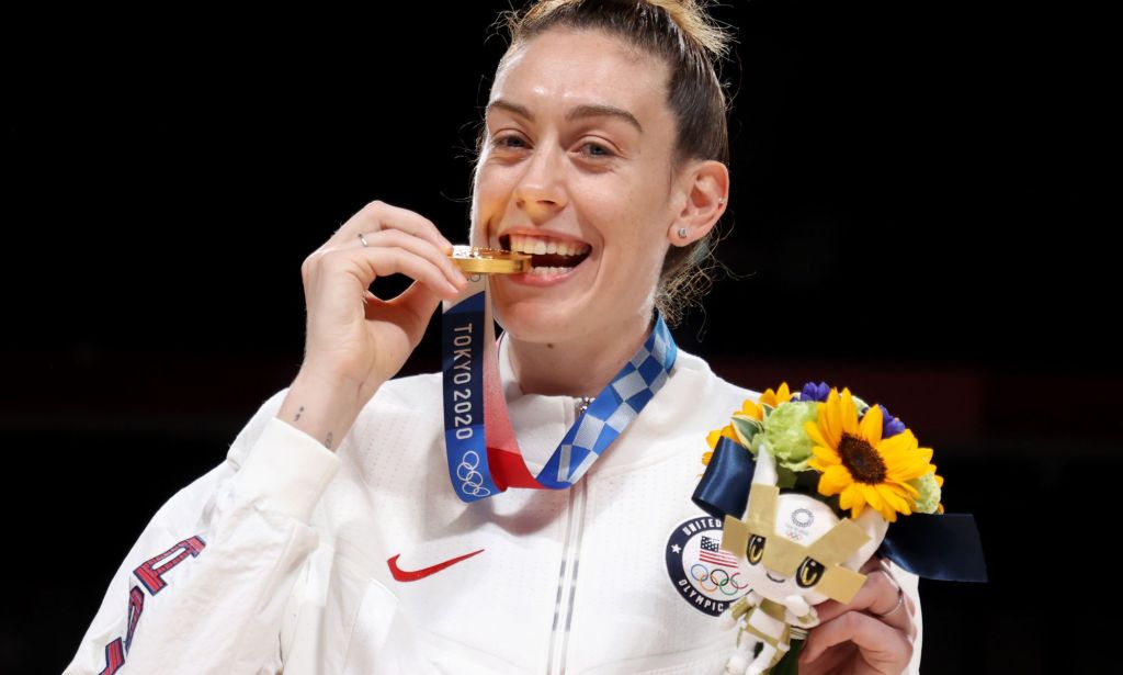 Breanna Stewart at the 2024 Paris Olympics.