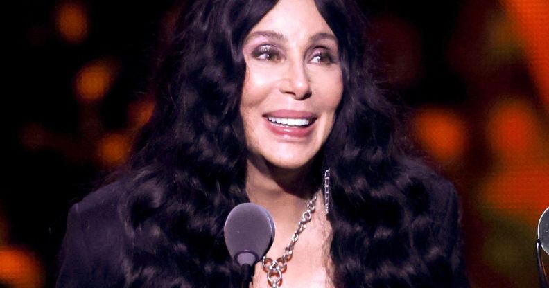 Cher during the rock and roll hall of fame induction.