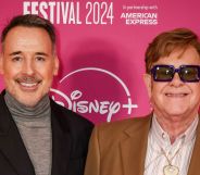 David Furnish and Elton John at the London Film Festival premiere of Elton John Never Too Late