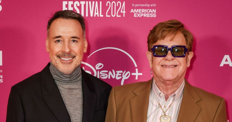 David Furnish and Elton John at the premiere of Elton John Never Too Late at the London Film Festival