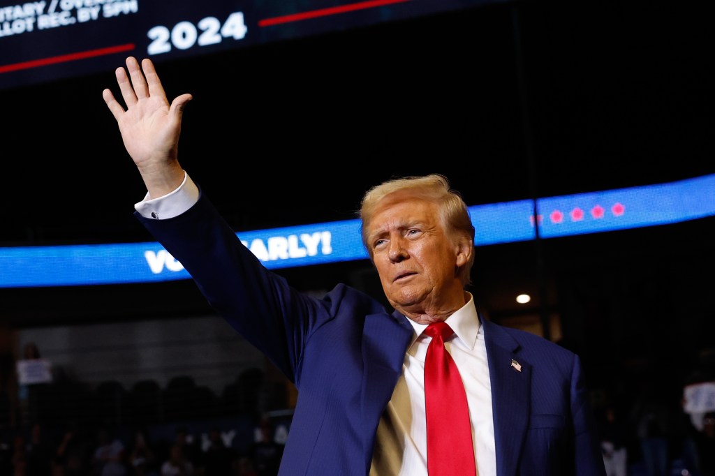 Republican presidential nominee, former U.S. President Donald Trump during a campaign rally