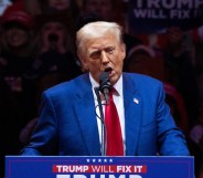 Former president Donald Trump speaks at a rally at Madison Square Garden