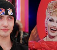 Two stills of kyran Thrax from episode five season 6 of drag race uk