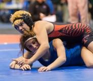 Mack Beggs wrestling a competitor