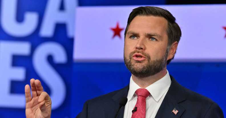 NEW YORK, NY - OCTOBER 1: Sen. JD Vance (R-Ohio) speaks during the vice-presidential debate at CBS Studios on October 1, 2024 in New York, N.Y. (Photo by Ricky Carioti/The Washington Post via Getty Images)