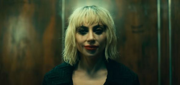 lady Gaga SMILES AS HARLEY QUINN in Joker: Folie à Deux