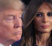 DETROIT, MI - MARCH 03: Republican presidential candidate Donald Trump and his wife Melania greet reporters in the spin room following a debate sponsored by Fox News at the Fox Theatre on March 3, 2016 in Detroit, Michigan. Voters in Michigan will go to the polls March 8 for the State's primary. (Photo by Chip Somodevilla/Getty Images)