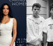 Split photo of Kim Kardashian and the Menendez brothers.