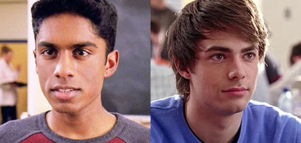 Split photo of Mean Girls' Kevin G (Rajiv Surendra) and Aaron Samuels (Jonathan Bennett).