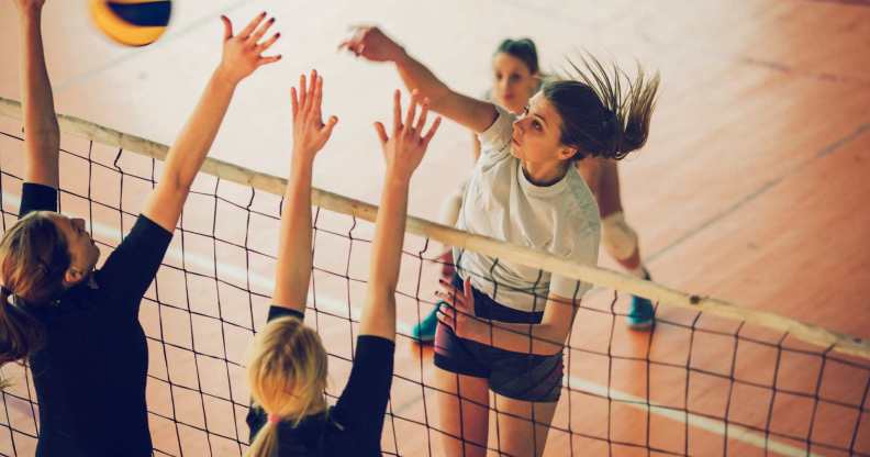 players playing volleyball