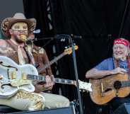 Orville Peck (L) and special guest Willie Nelson perform "Cowboys Are Frequently, Secretly Fond of Each Other" live together for the first time at the 2024 Austin City Limits Music Festival at Zilker Park on 13 October, 2024 in Austin, Texas.