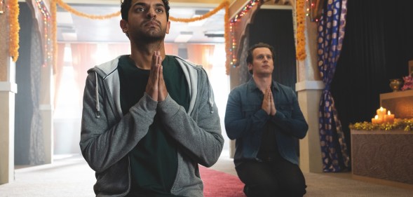 Naveen (Karan Soni) and Jay (Jonathan Groff) in A Nice Indian Boy.