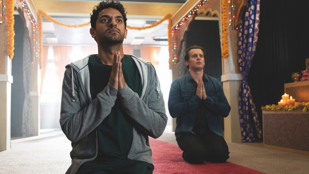 Naveen (Karan Soni) and Jay (Jonathan Groff) in A Nice Indian Boy.