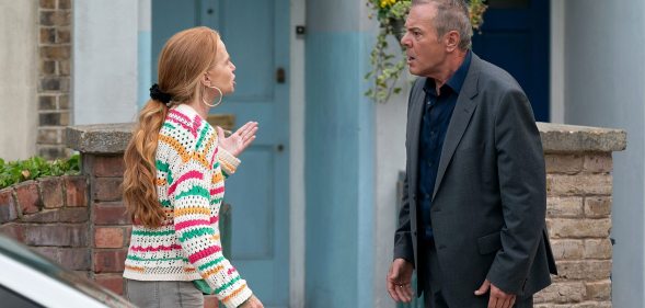 Patsy Palmer (left) as Bianca Jackson and Michael French (right) as David Wicks on EastEnders