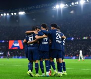 Paris Saint-Germain playing against Strasbourg