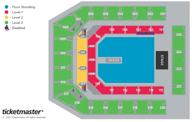 Sam Fender seating plan.