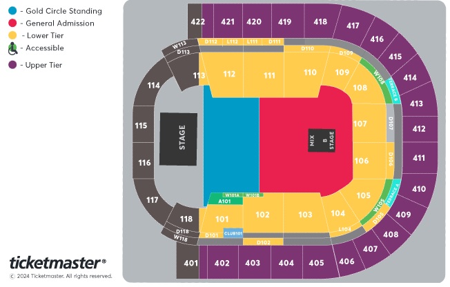 Tyler, the Creator UK tour seating plan. (Ticketmaster)