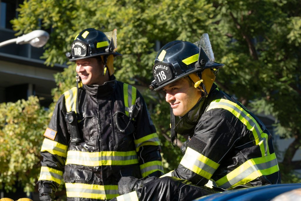 Oliver Stark as Buck in 9-1-1 season 8 episode 8