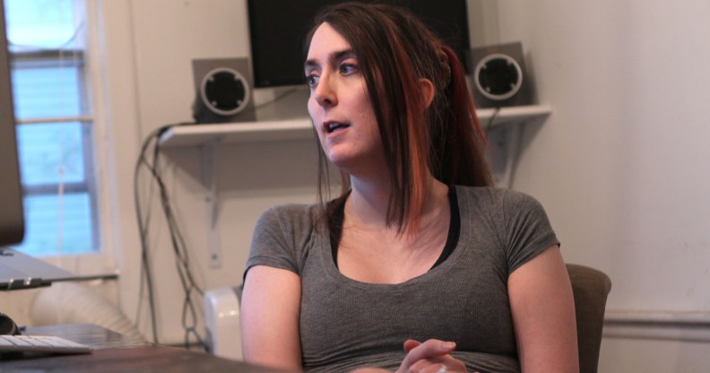 ARLINGTON, MA - OCTOBER 21: Brianna Wu, software engineer and the found of Giant Spacekat, which makes games with female protagonists. Wu is one of three woman targeted for abuse and death threats by the gaming community after posting online about the misogony in the gaming industry. (Photo by Joanne Rathe/The Boston Globe via Getty Images)