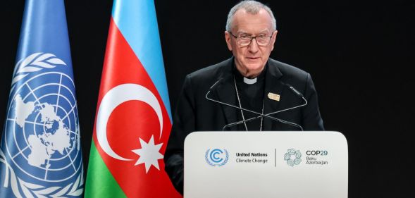 Cardinal Pietro Parolin, Secretary of State of the Holy See speaks at COP29