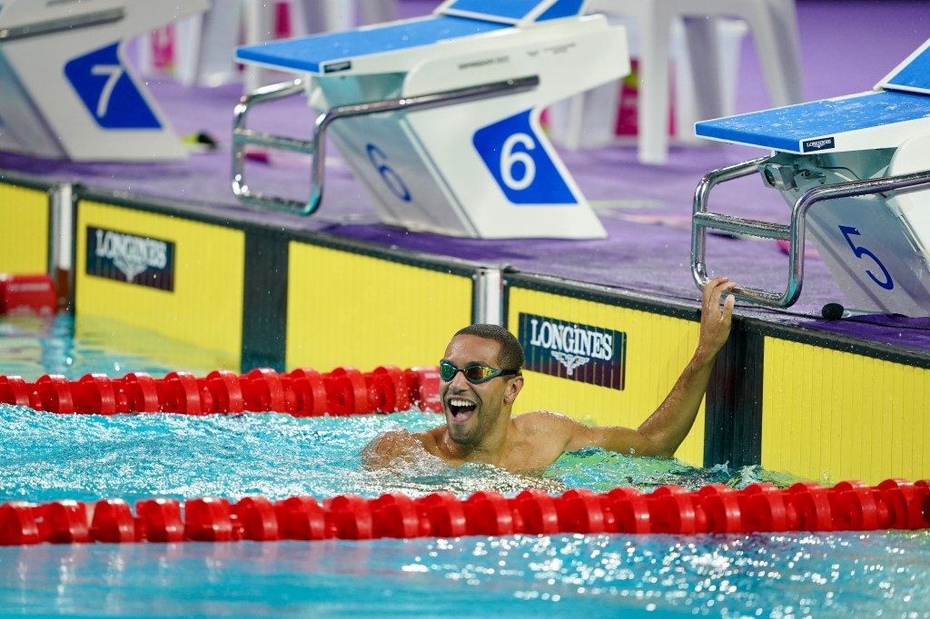 Michael Gunning swimming. 