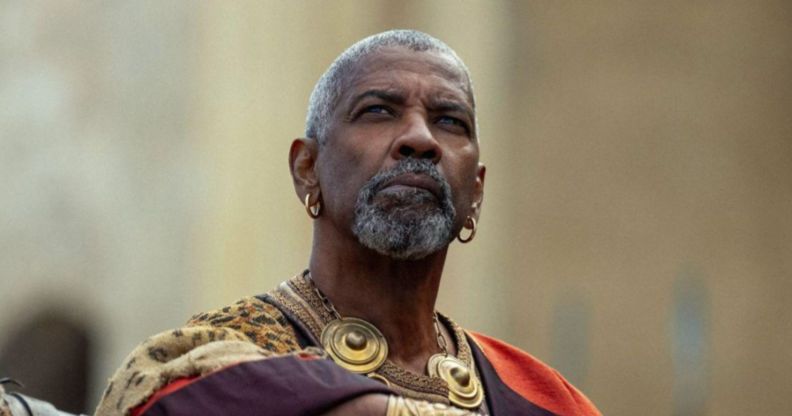 Denzel Washington as Gladiator II character Macrinus