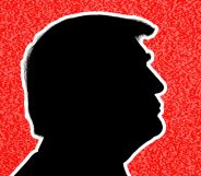 An edited silhouette of Donald Trump.