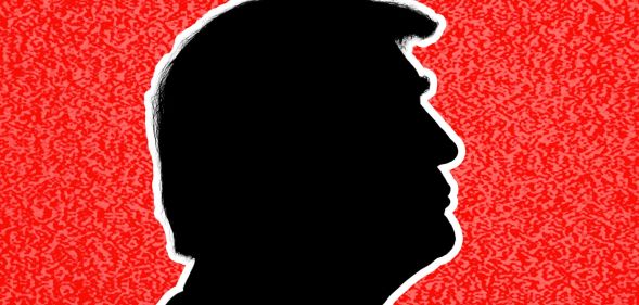 An edited silhouette of Donald Trump.