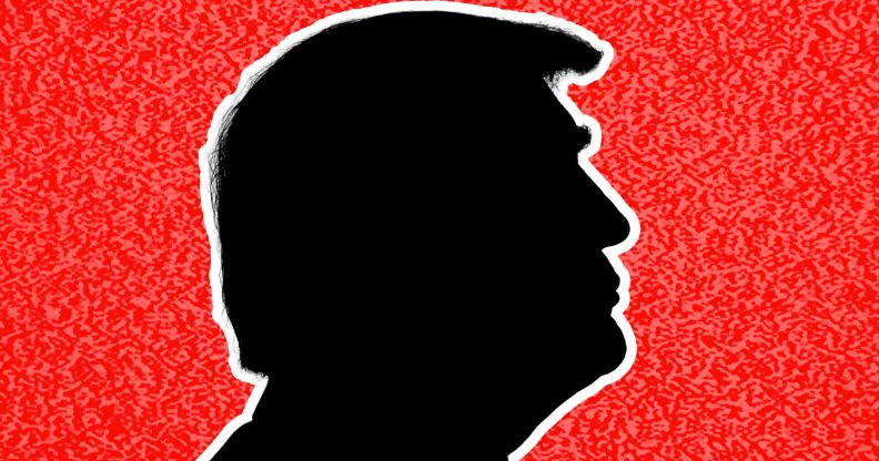 An edited silhouette of Donald Trump.