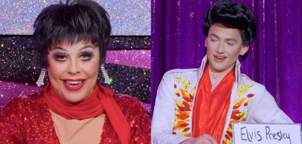 La Voix and Kyran Thrax in Drag Race UK's season six snatch game